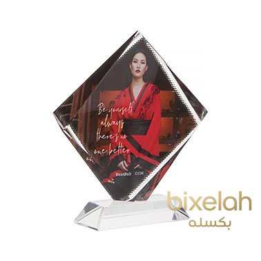 الطباعة على درع كريستال معين 